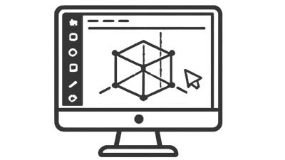 Planung und Konstruktion mit modernem CAD-System Flaticon für Planung und Konstruktion mit CAD-Monitor und 3D-Konstruktionszeichnung